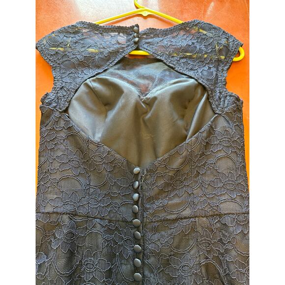 Mori Lee by Madeline Gardner Navy Lace Cocktail Dress US 8 💙 Elegant - Picture 8 of 10